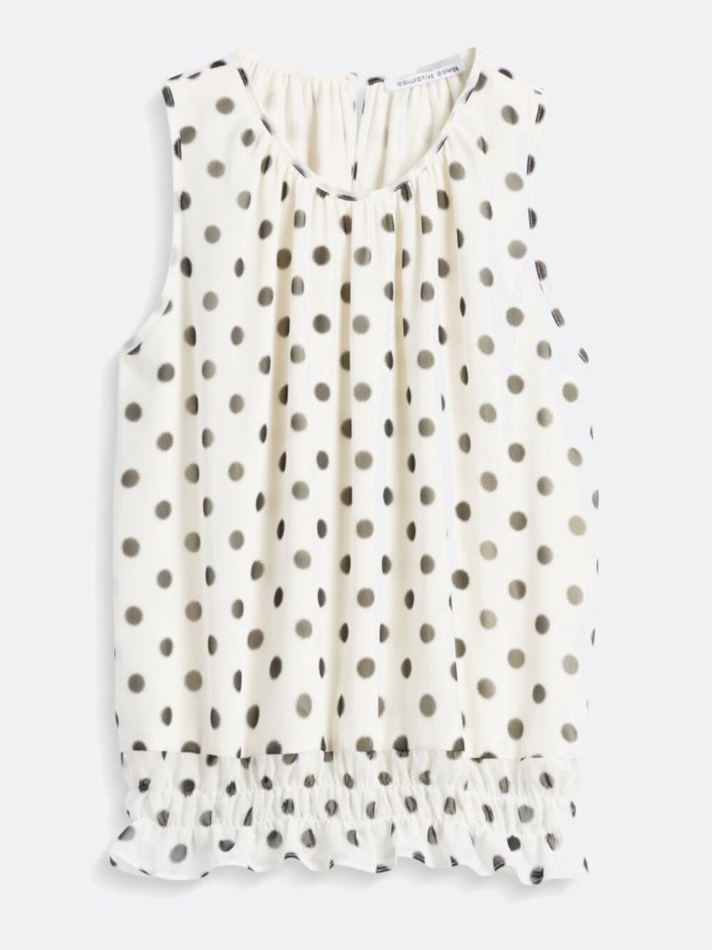Collective Concepts Lunete Elastic Hem Polka Dot Blouse - Size Medium